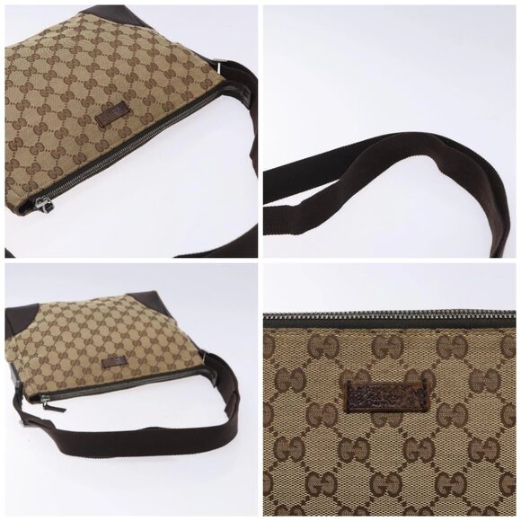 GUCCI GG Canvas Shoulder Bag Beige Silver 114273 Auth gh243 - Picture 16 of 16